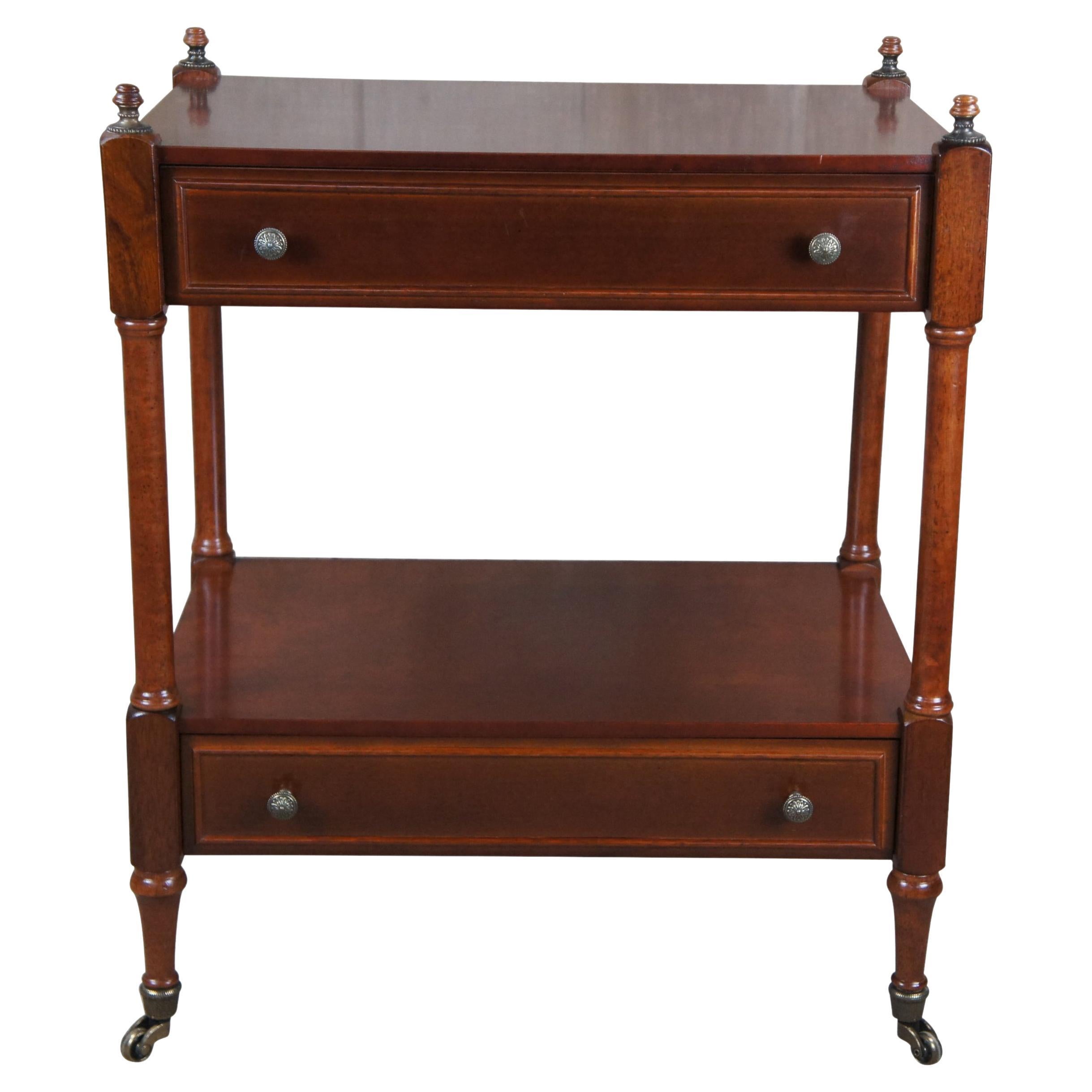 Bombay Traditional Regency Style Cherry Finish Two Tier Side End Table
