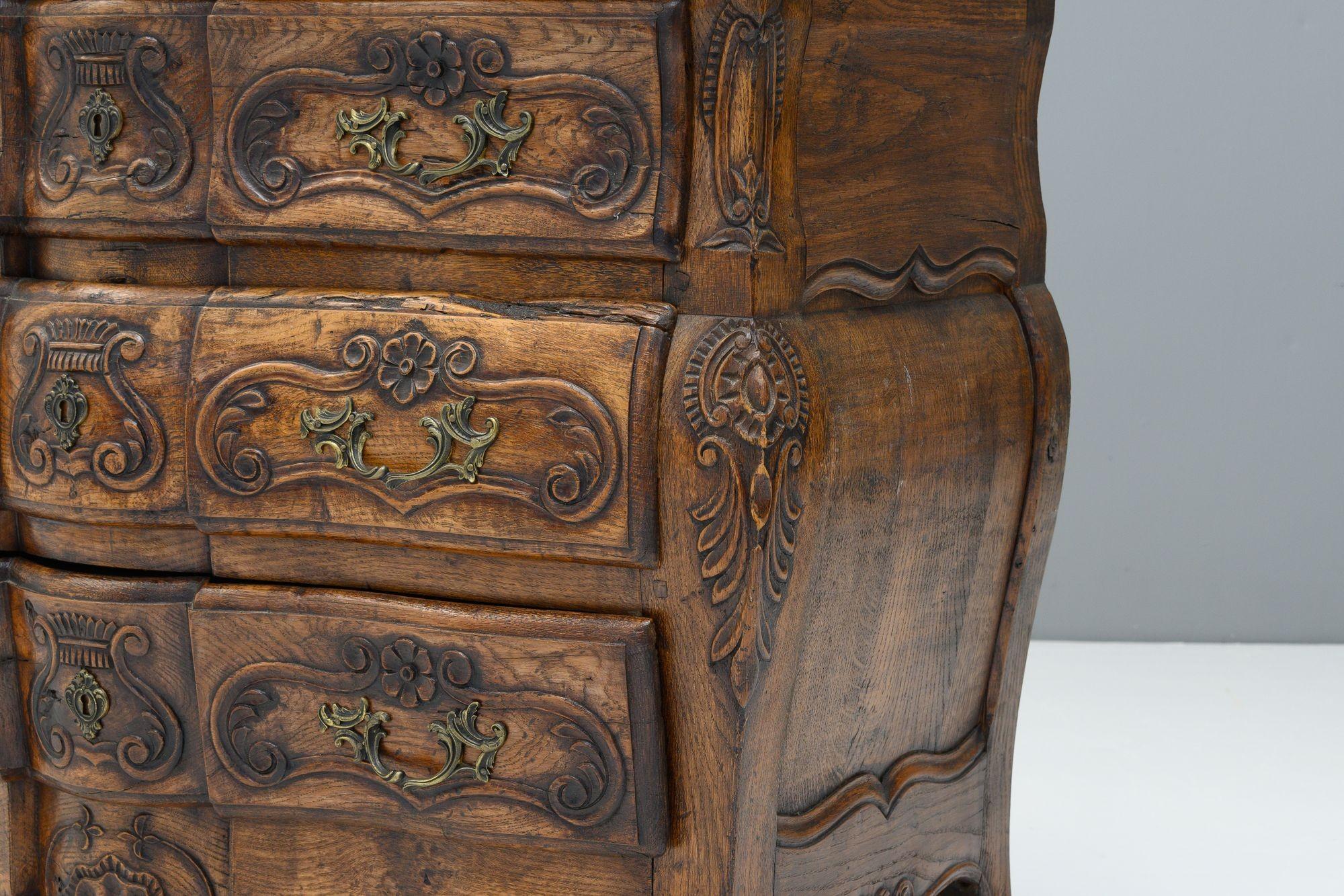 Walnut Bombe Commode For Sale