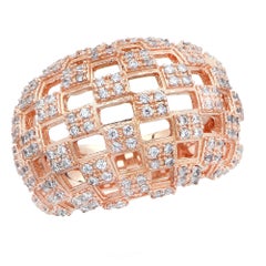 Bombe Diamond and 18 Karat Rose Gold Bracelet and Ring Set
