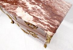 Bombe French Marble Top Bronze Ormolu Louis XV Style 4 Drawers Dresser Commode