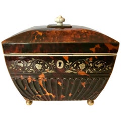 Bombe' Pressed and Inlaid Georgian Tea Caddy