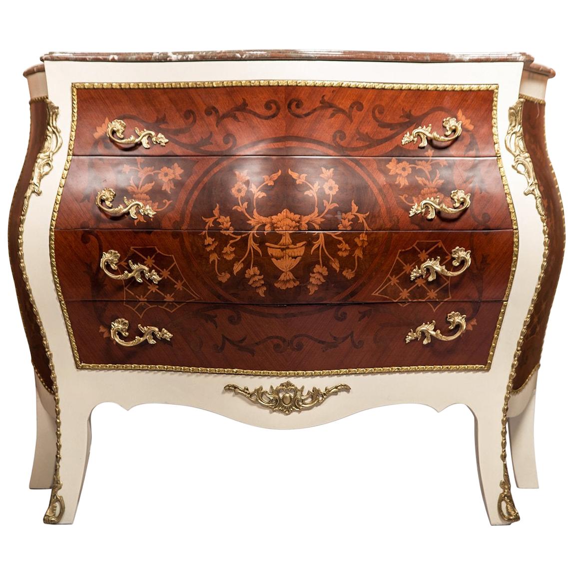 1930's Rococo style Bombe 9 Drawer Chest Dresser For Sale at 1stDibs