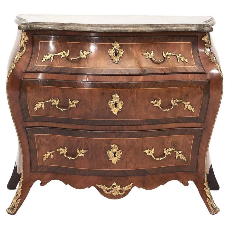 Bombé Shaped Swedish Rococo Chest Drawers with Øland Stone Top, 1760 ...