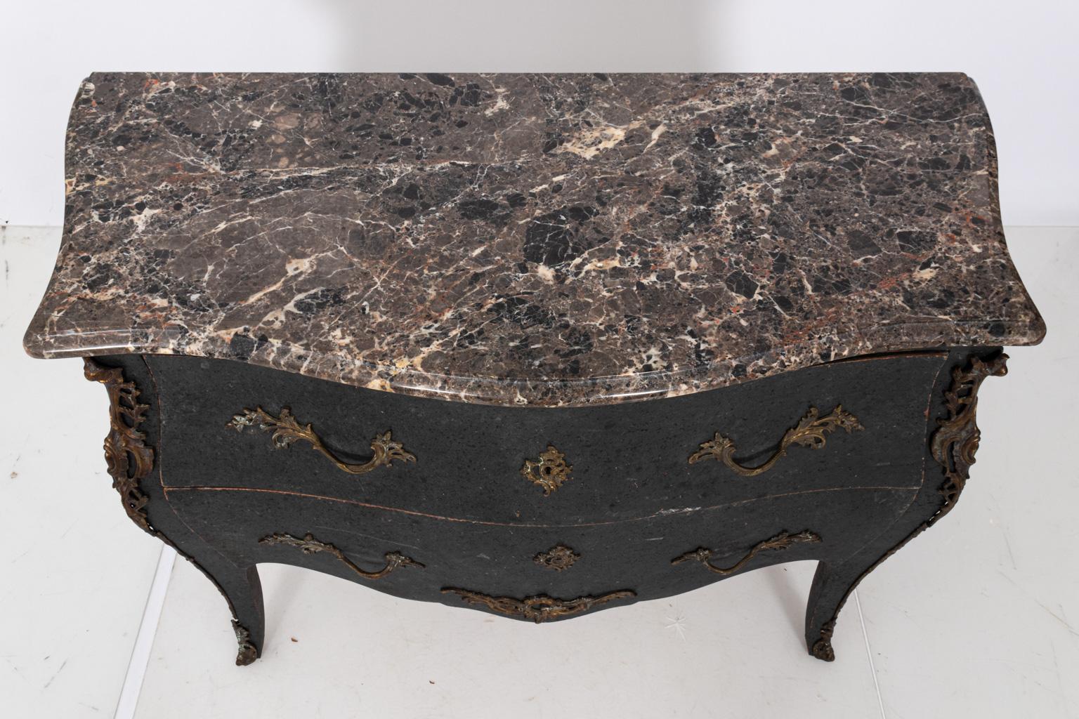 Bombe Style Commode with Marble Top For Sale 5