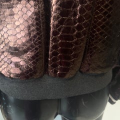 Brunello Cucinelli blouson bombardier en cuir exotique métallisé marron, Italie, first to