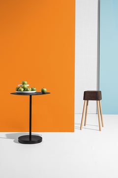 Bombetta Stool Cube Medium, with Ash Legs and Dark Cork Seat by Discipline Lab