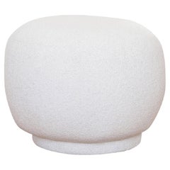 Bombo Round White Pouf from the Collezione Riviera