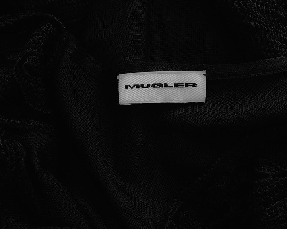 Bombshell Mugler Dress Black Summer Evening Gown V-Neck Sexy  In Excellent Condition For Sale In Berlin, BE