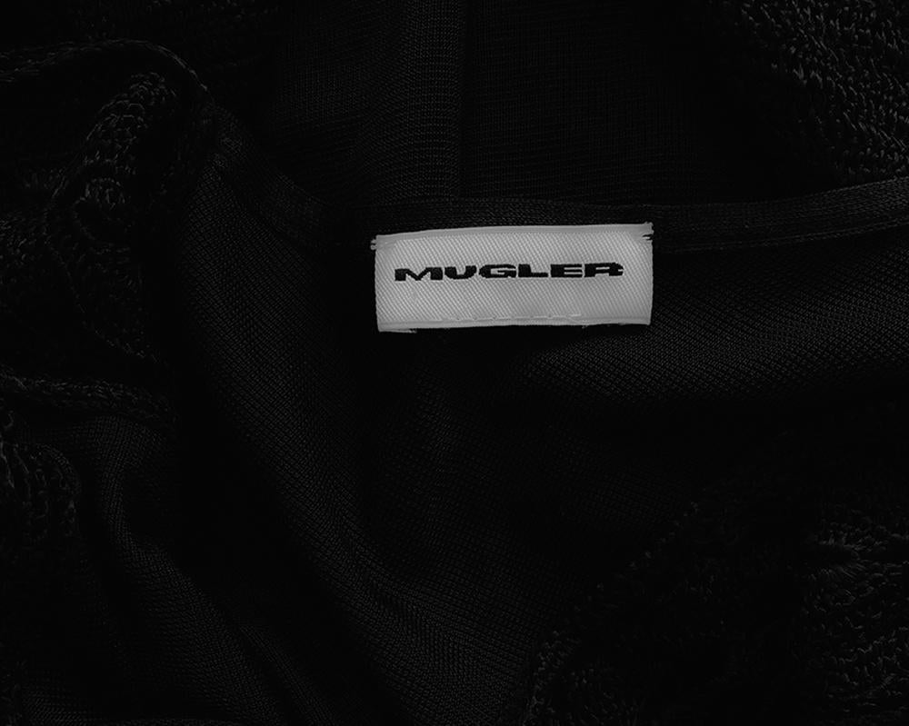 Bombshell Mugler Dress Nero Abito da sera estivo con scollo a V Sexy in vendita 1