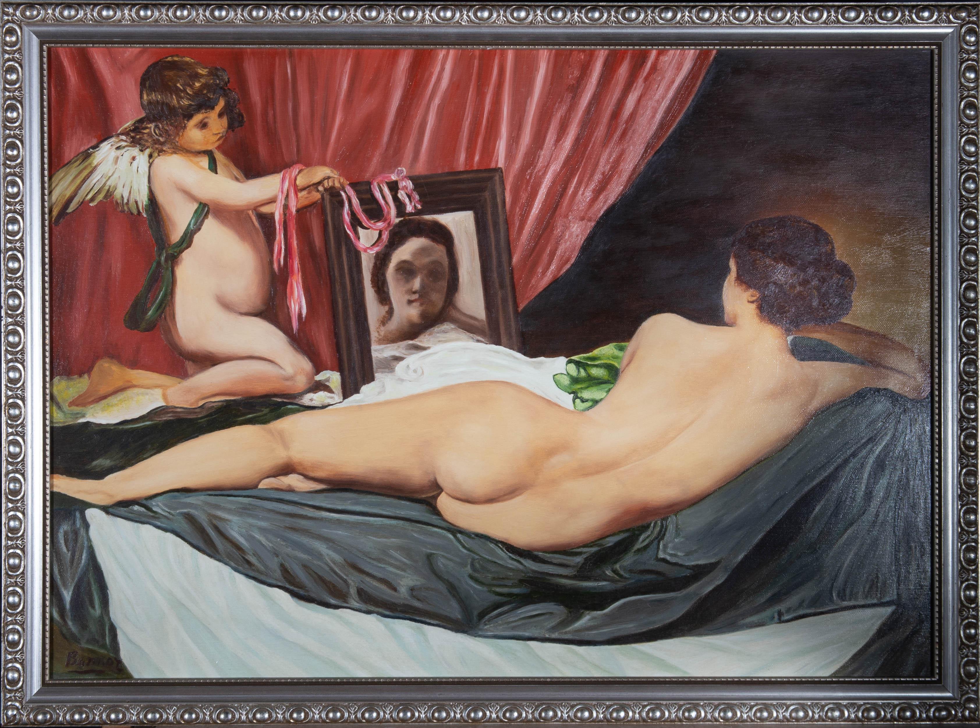 Bomior after Diego Velazquez Nude Painting – Bomior nach Diego Velazquez (1599-1660) - 1974 Öl, Rokeby Venus