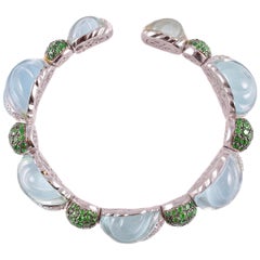 Bracelet « Bon » de David Morris  Aigue-marine, tsavorite et diamant