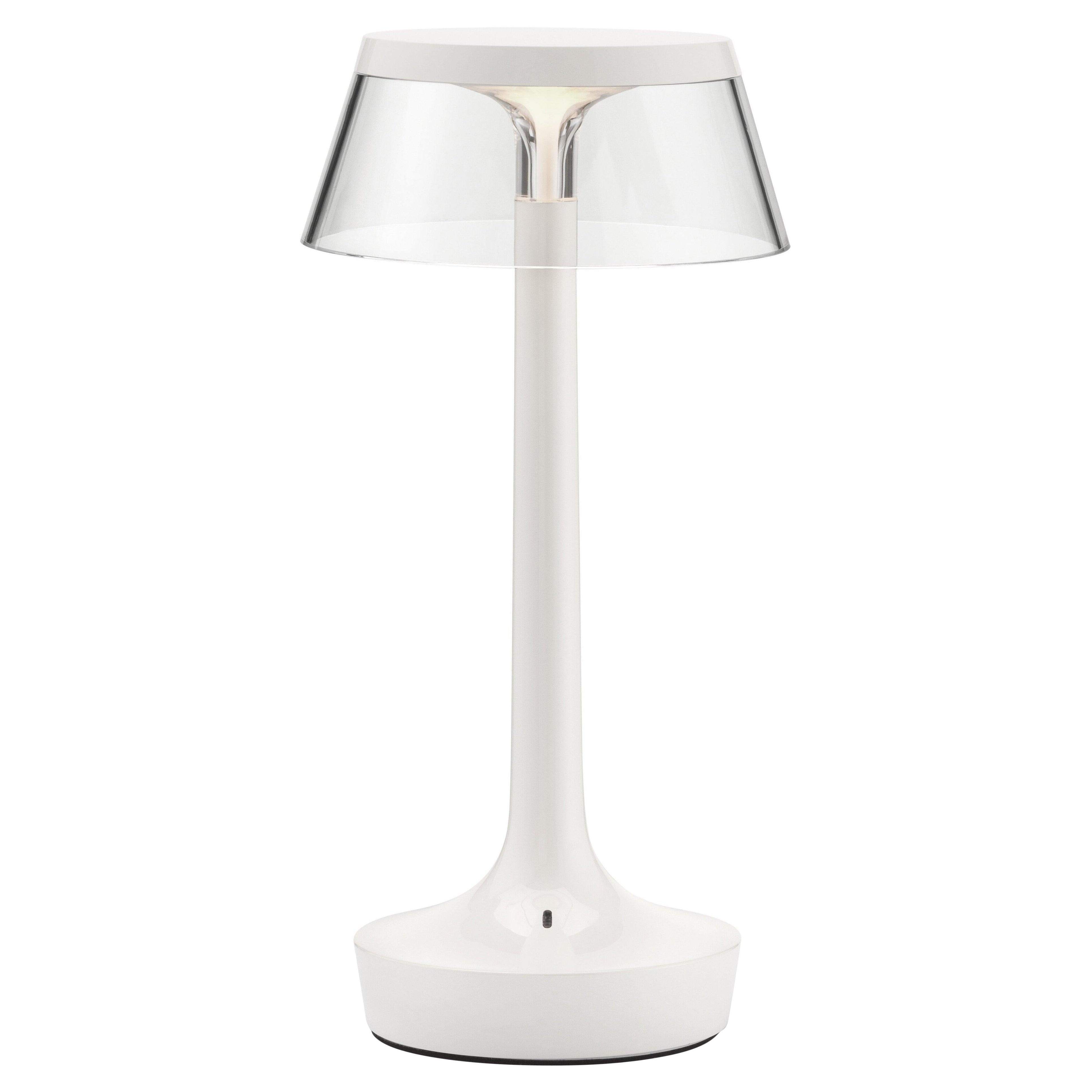Bon Jour Unplugged Table Lamp in Almost White 
Crown in Transparent, 2025