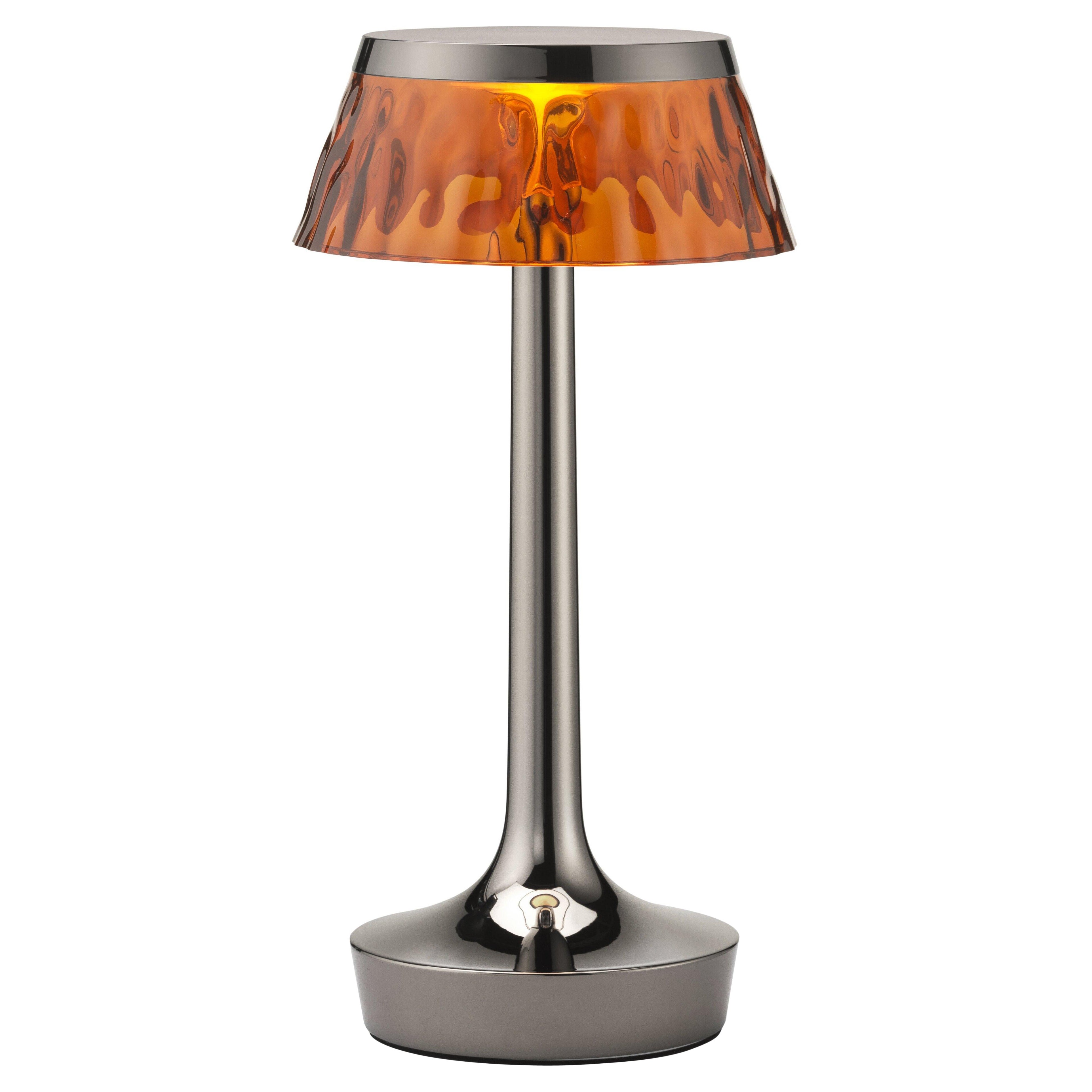 Bon Jour Unplugged Tischleuchte in Schwarz Chrom & Krone in Amber, 2025