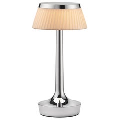 Bon Jour Unplugged Tischleuchte in Chrom & Krone in Stoff, 2025