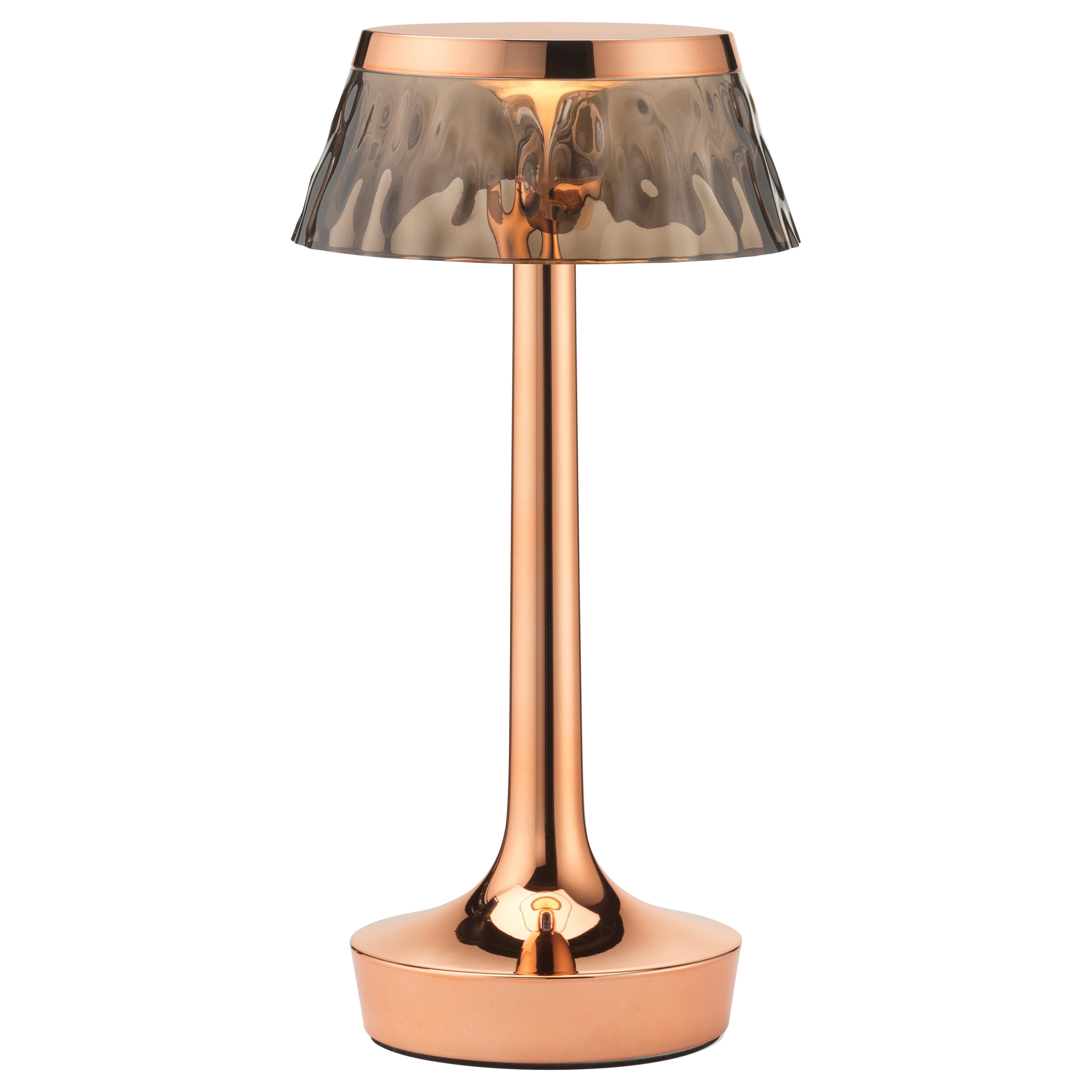 Bon Jour Unplugged Table Lamp in Copper & Crown in Fumee