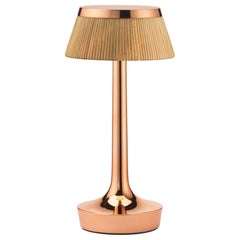 Bon Jour Unplugged Table Lamp in Copper & Crown in Rattan