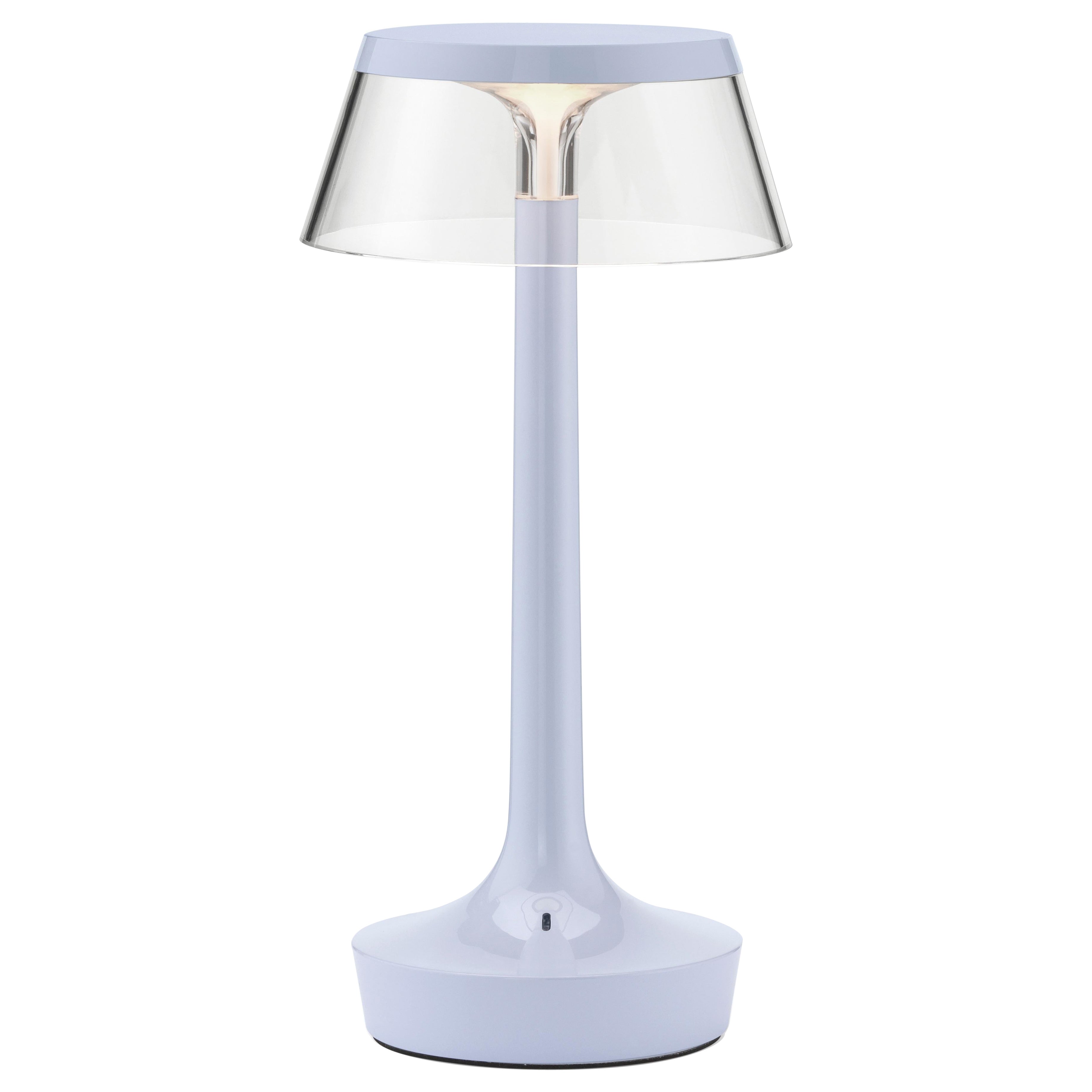 Bon Jour Unplugged Table Lamp in Fade Blue & Crown in Transaparent