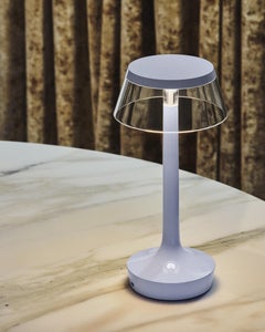 Bon Jour Unplugged Table Lamp in Faded Blue & Crown in Transparent, 2025