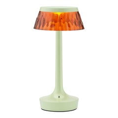 Bon Jour Unplugged Table Lamp in Fresh Mint & Crown in Amber