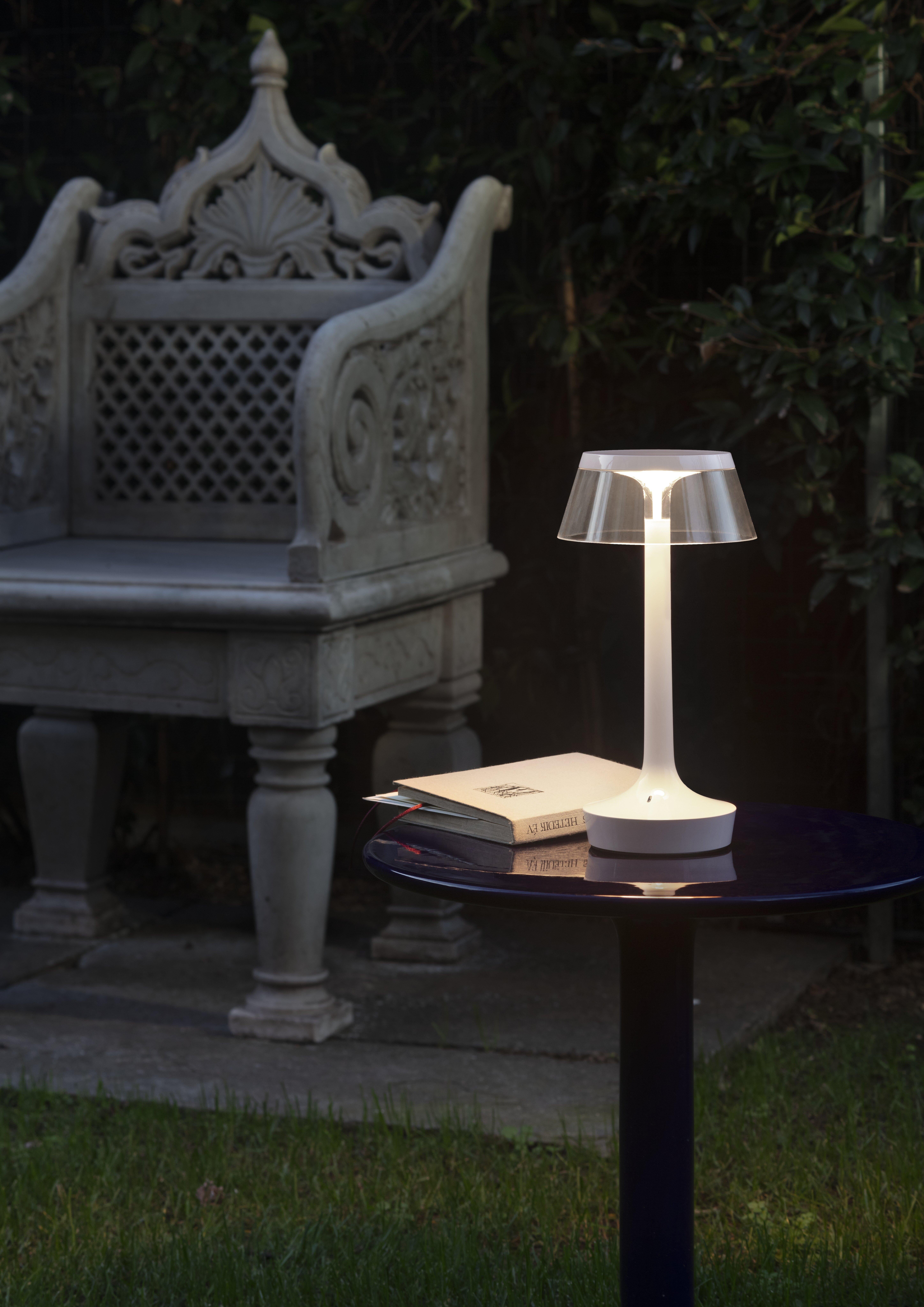 Bon Jour Unplugged Tischleuchte in Fresh Mint & Crown in Rattan, 2025 1