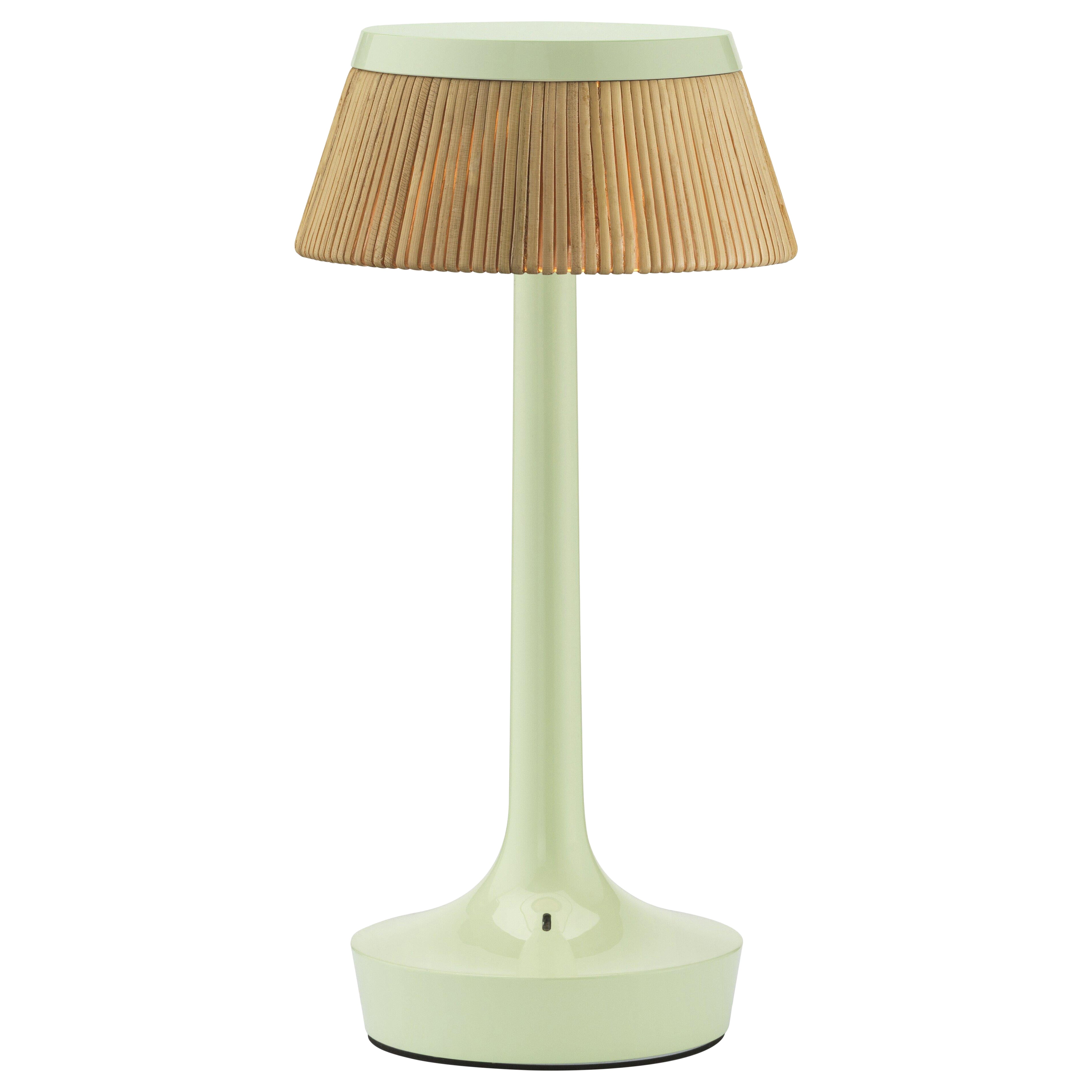Bon Jour Unplugged Tischleuchte in Fresh Mint & Crown in Rattan, 2025