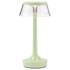Bon Jour Unplugged Table Lamp in Fresh Mint & Crown in Transaparent
