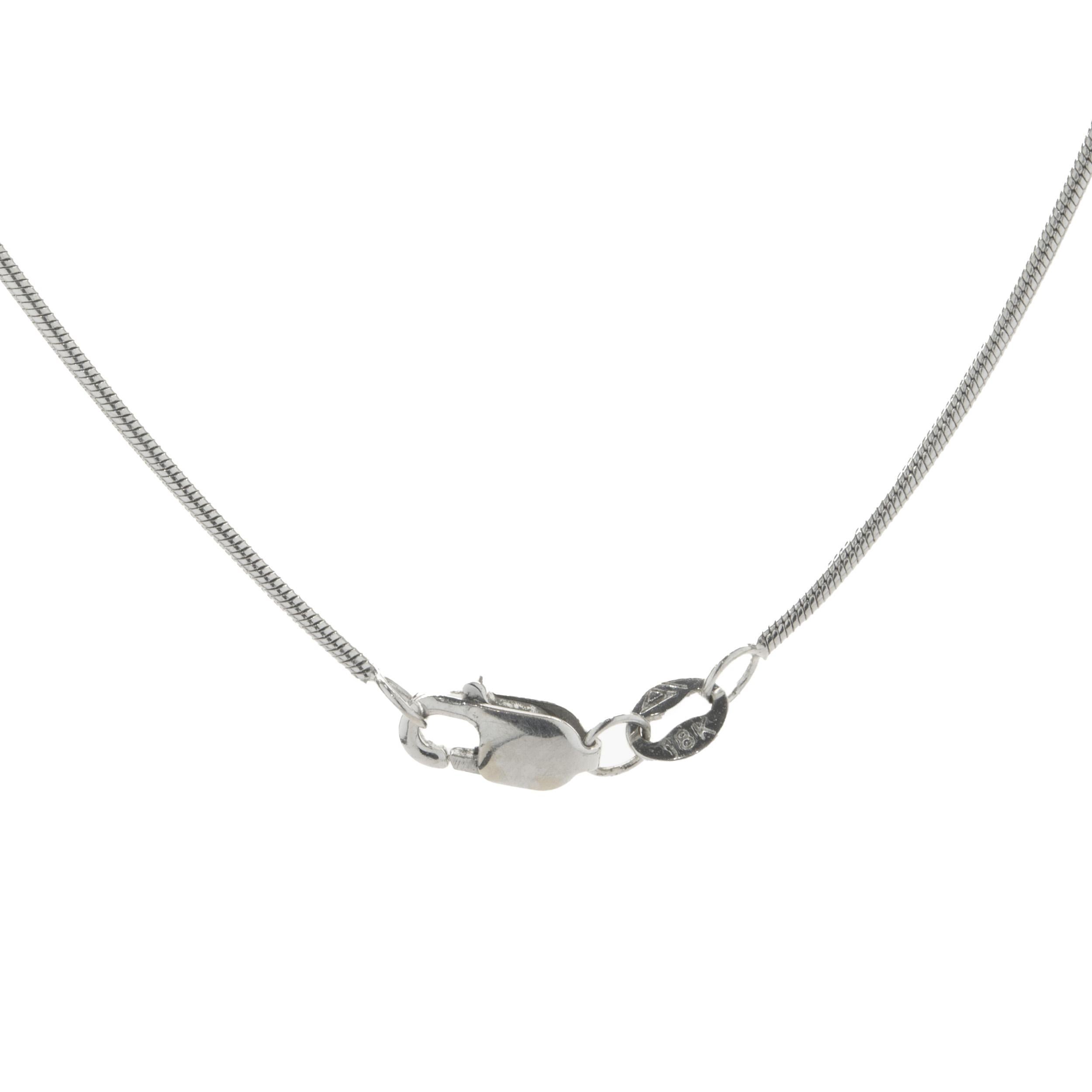 Bon Levy 18 Karat Weißgold Baguetteschliff Diamant Wave Kreis-Halskette Damen