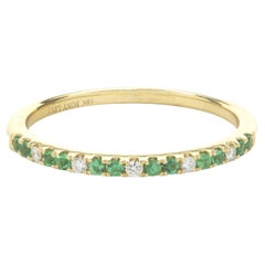 Bon Levy 18 Karat Yellow Gold Diamond and Emerald Band