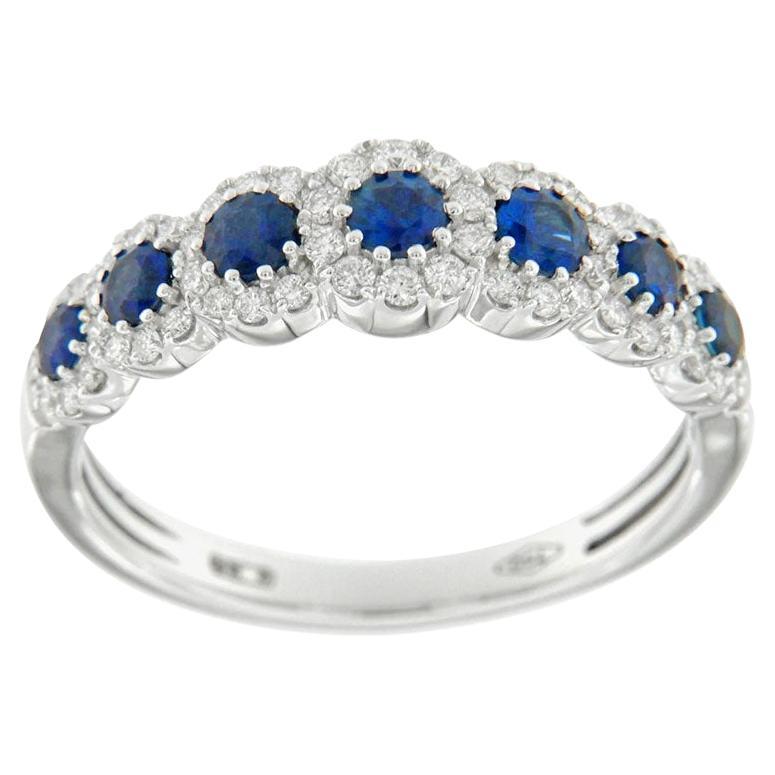 Bon ton brilliant sapphires ring For Sale