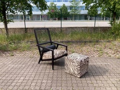 Bonacina Astoria HB Lounge Leather cowhide Chair & Ottomane, 1 of 2