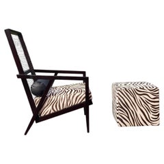Bonacina Astoria HB Lounge Leather cowhide Chair & Ottomane, 1 of 2