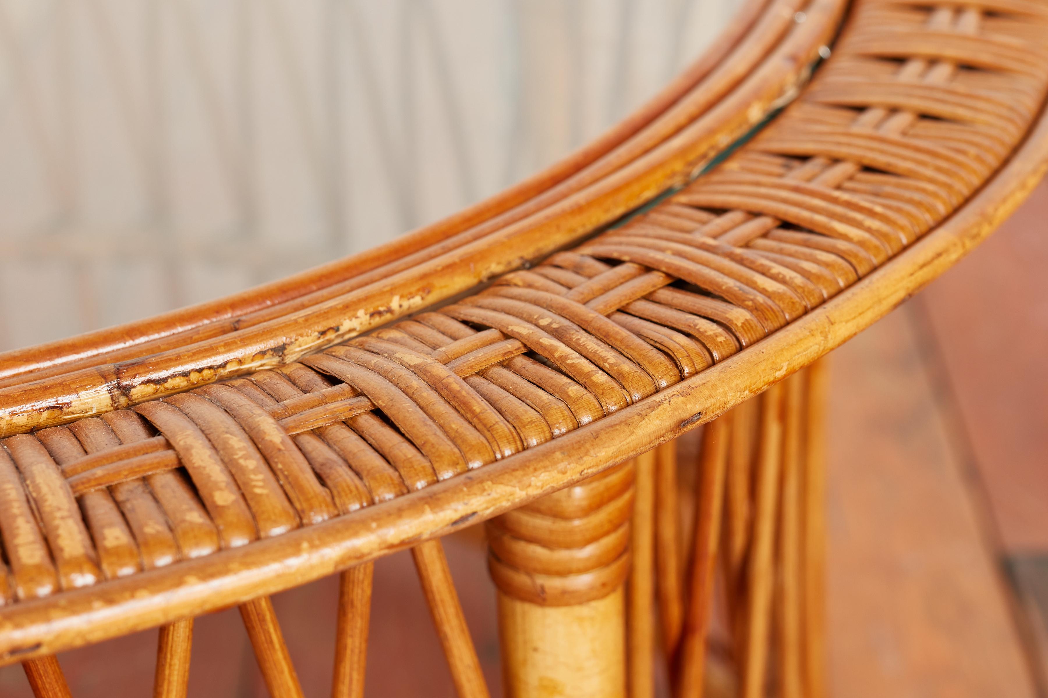 Bamboo Bonacina attributed Coffee Table  For Sale