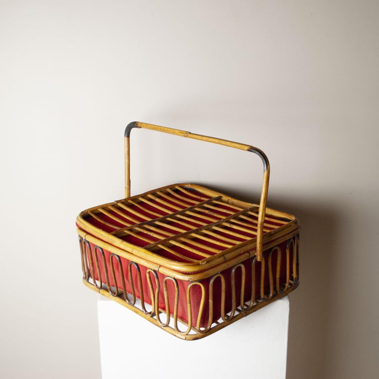 Bonacina in the Style Picnic Cutlery Holder from the 1960s For Sale at