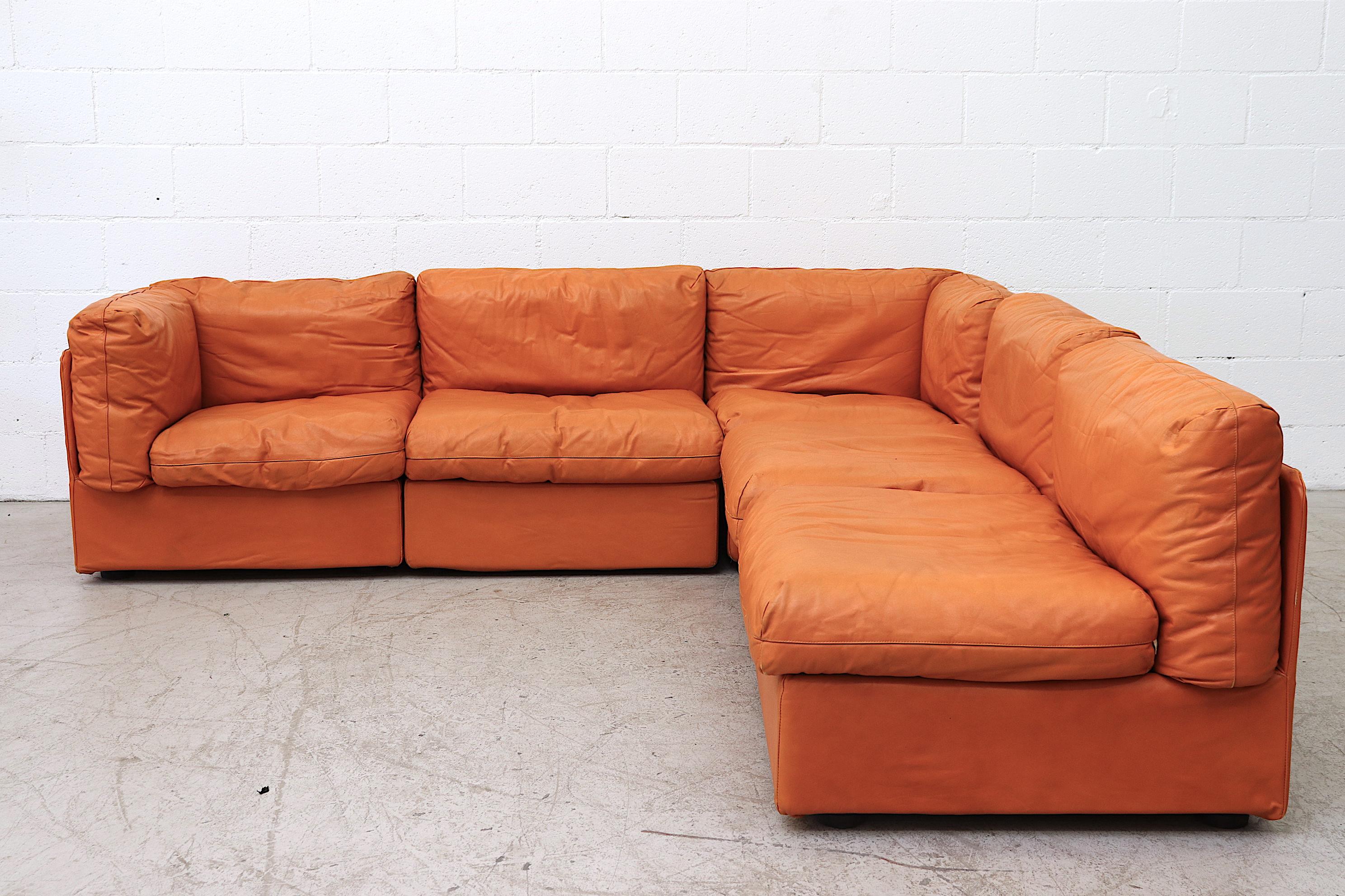 orange sectional sofa for sale