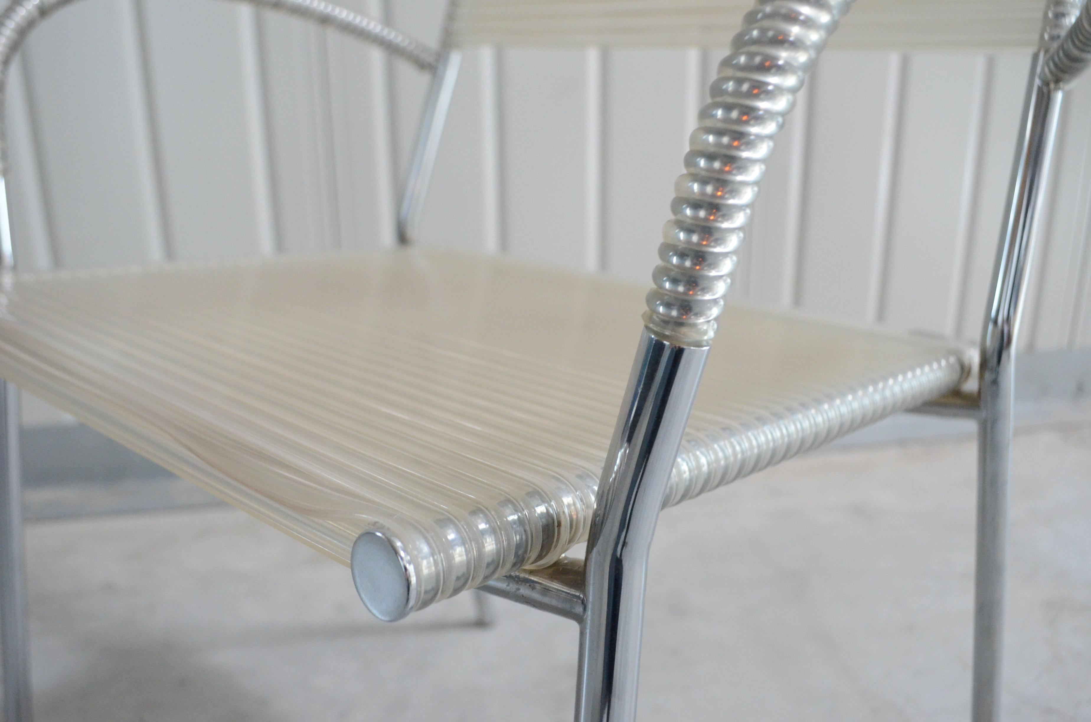 Chrome Vintage Bonacina Miss B Classic Dining Chair by Tito Agnoli Set of 6 For Sale