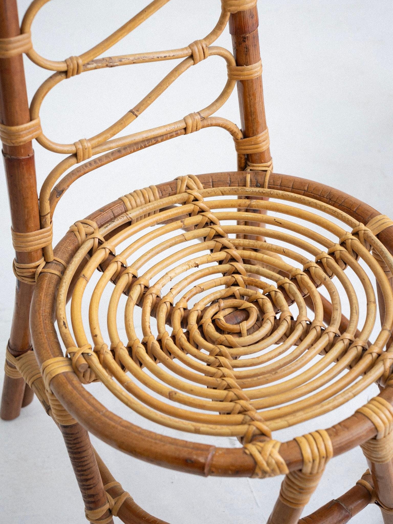 Rattan High Back Chairs - a Pair In Good Condition In Brooklyn, NY