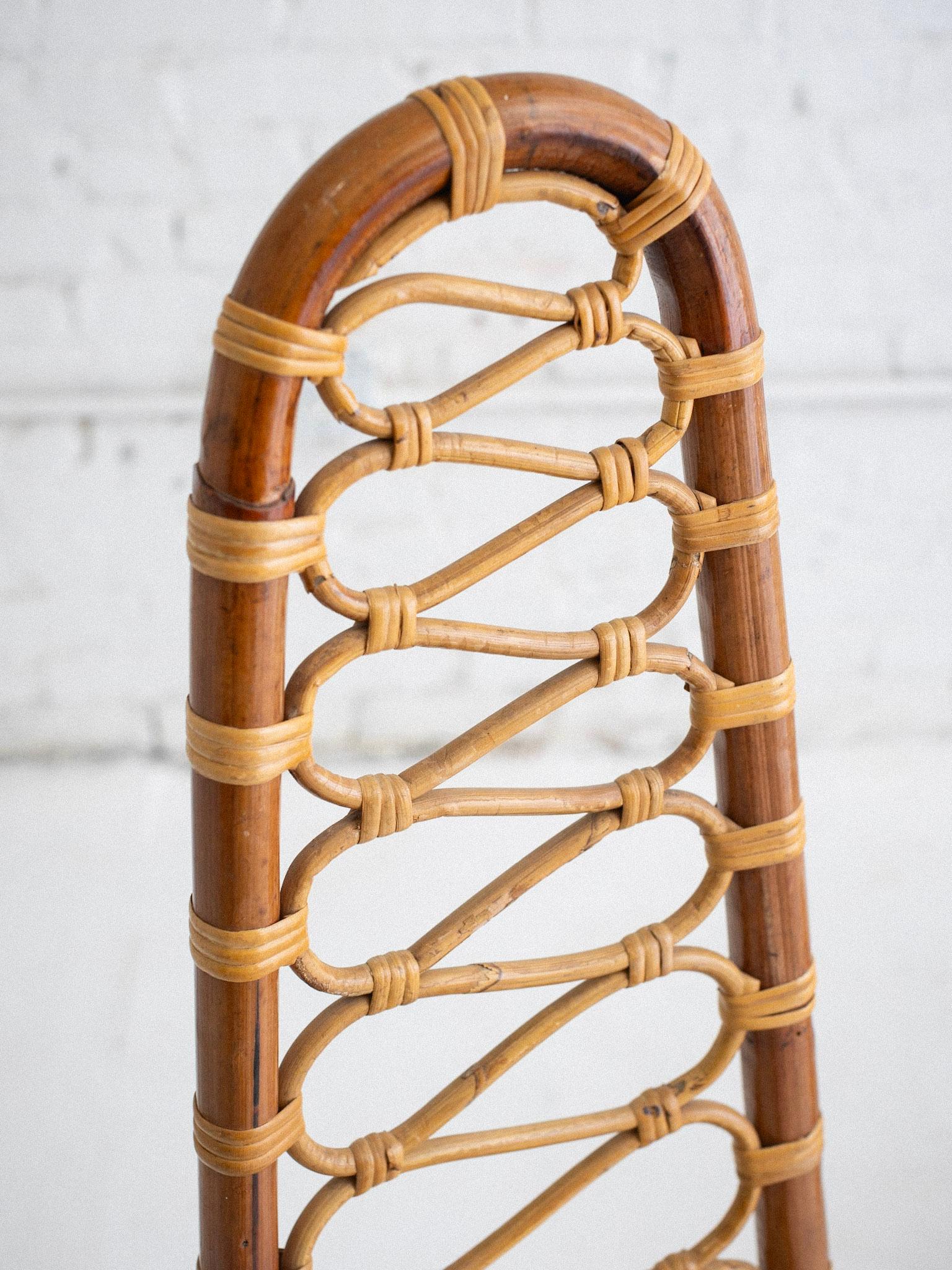 Rattan High Back Chairs - a Pair 1