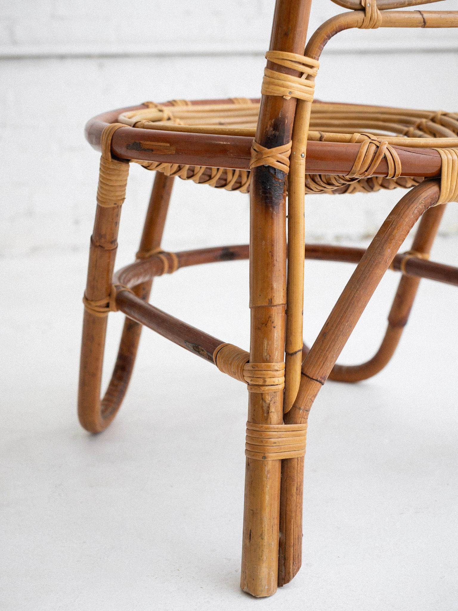 Rattan High Back Chairs - a Pair 3