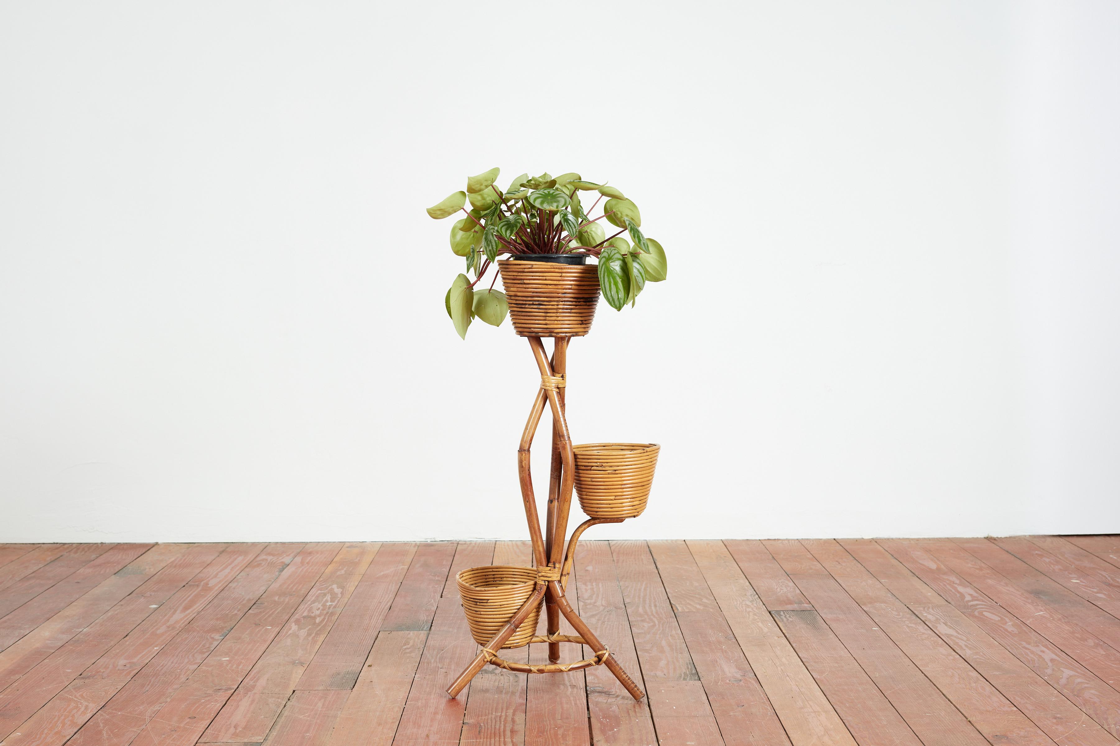 Bonacina Style Bamboo Plant Stands For Sale 1