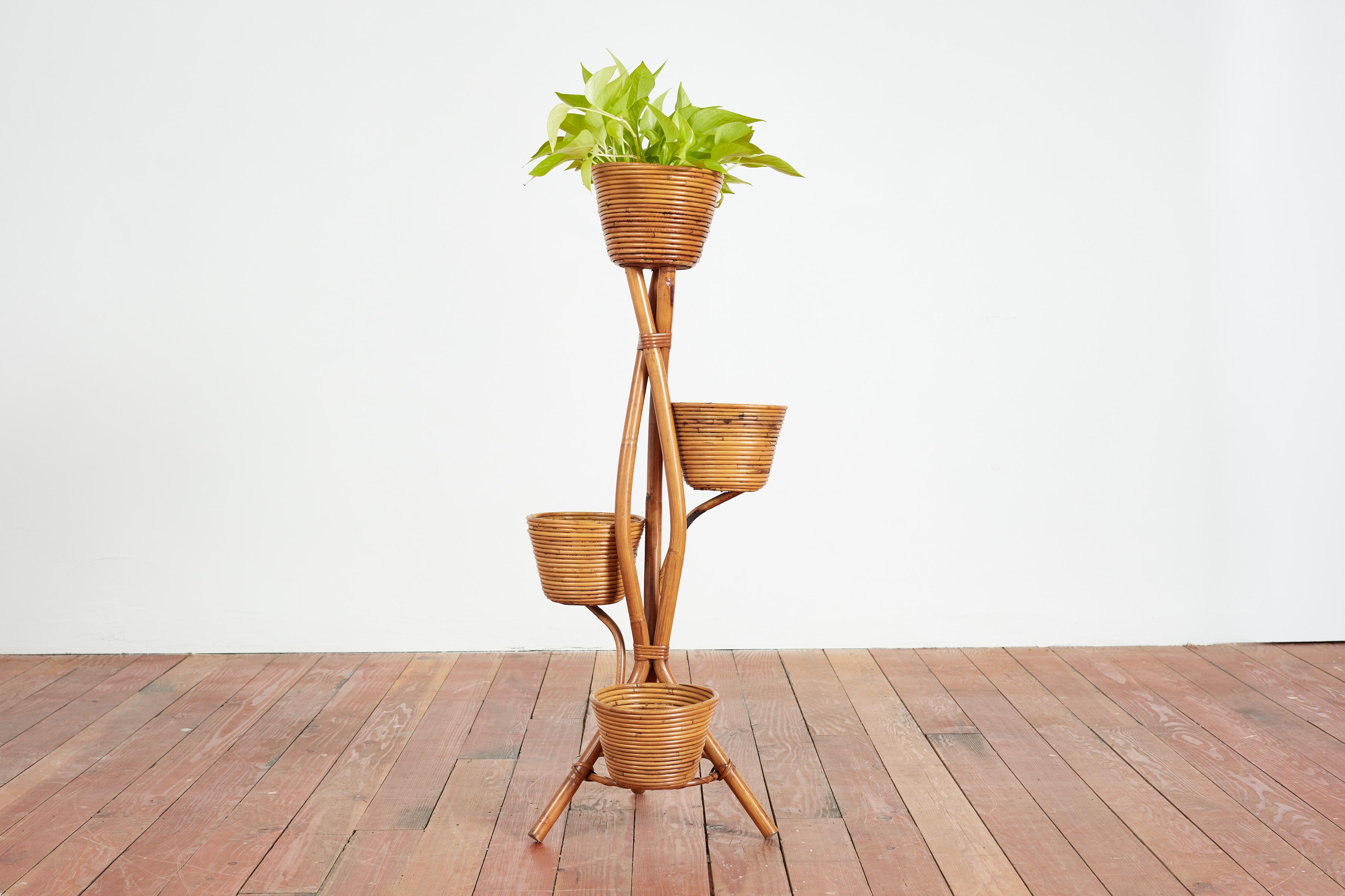 Bonacina Style Bamboo Plant Stands For Sale 3