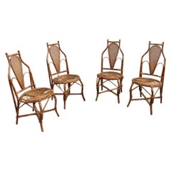 Chaises en bambou design italien, design articulé en paille, forme parfaite