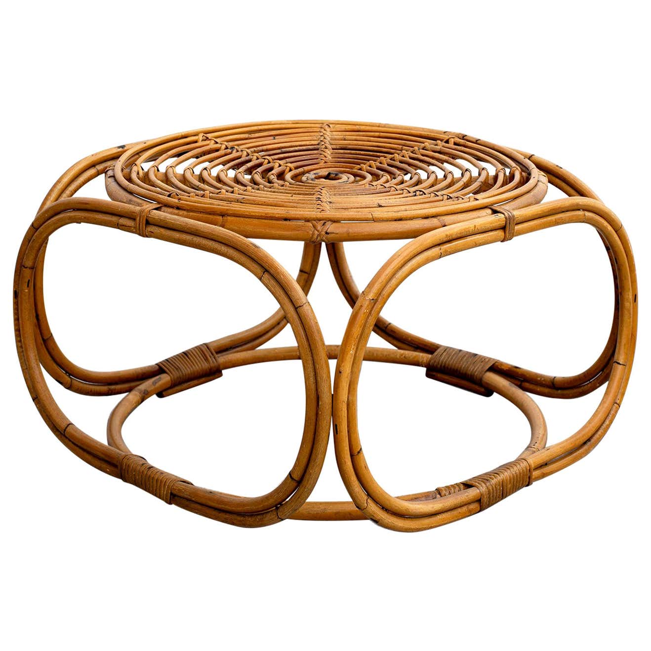 Vintage Rattan Italian Table at 1stDibs