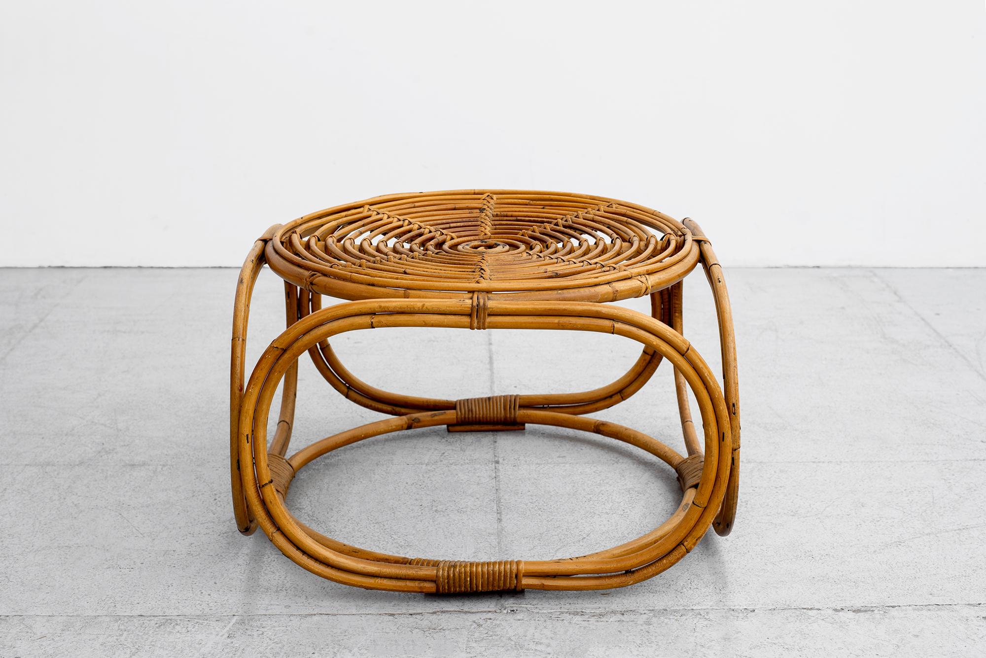 Vintage Rattan Italian Table 1