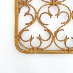 Dekorative Bonacina-Wandplatte aus Korbweide und Bambus, Italien 1950er Jahre