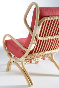 Bonacina1889 Continuum Indoor Armchair Rattan, Upholstered, Gio Ponti