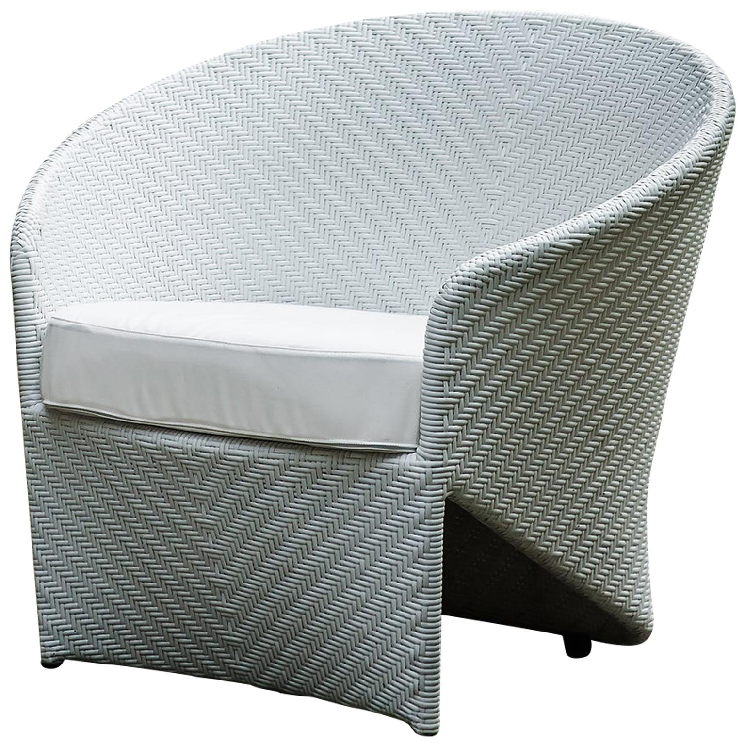 Bonacina 1889 Marine Outdoor Armchair, with Cushion, Tito Agnoli, 2007 For Sale