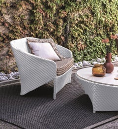 Bonacina 1889 Marine Outdoor Coffee Table with White Solid Top Tito Agnoli, 2007
