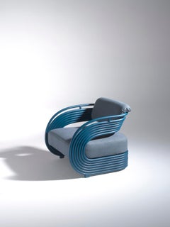 Bonacina 1889 Nastro Indoor Armchair Natural Rattan Upholstered, Joe Colombo