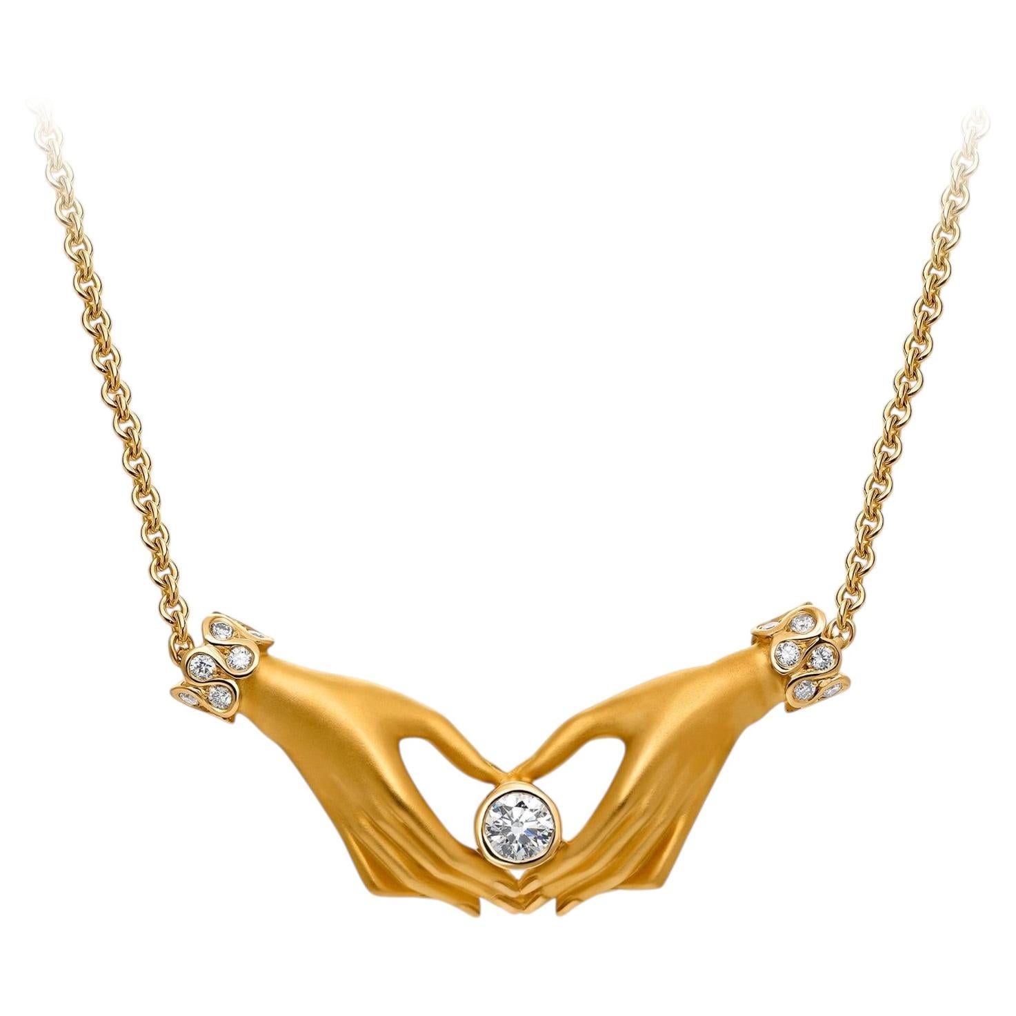 Pre-owned Carrera Y Carrera Bonadea Maxi Diamond Pendant In 18 Karat Gold In Multi