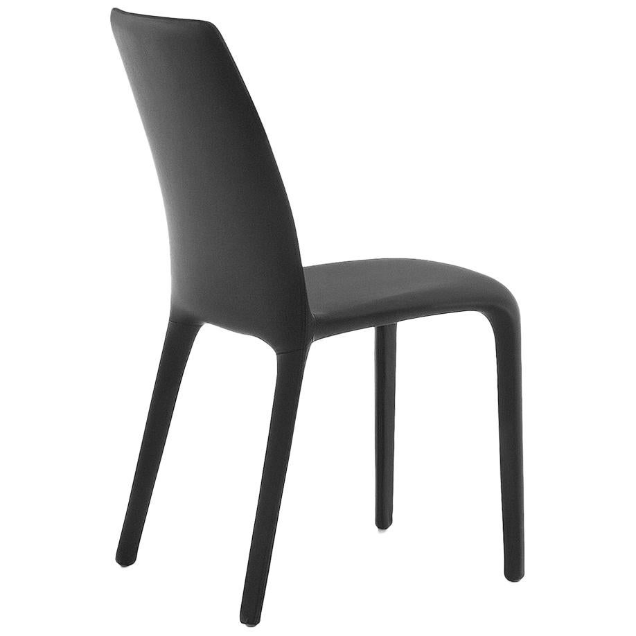 Bonaldo Alanda Chair in Black Leather by Gino Carollo For Sale